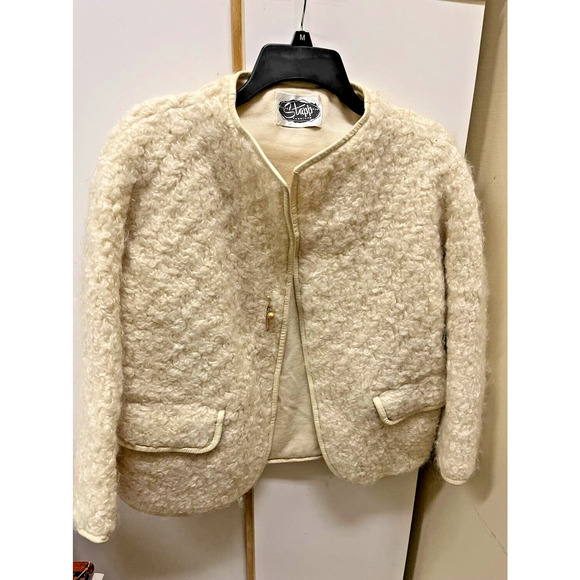 Vintage Dale Stapp Sheep's Wool 1960's Jacket Bonnie Cashin Sills Cream